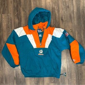 Miami Dolphins STARTER Teal and Orange NFL Jacket